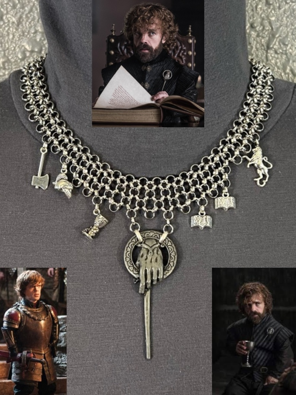 Tyrion Lannister Game of Thrones Handmade Chainmail Character Necklace Fantasy